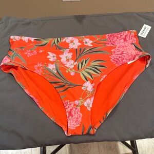 Old Navy Red Floral Bikini Bottom